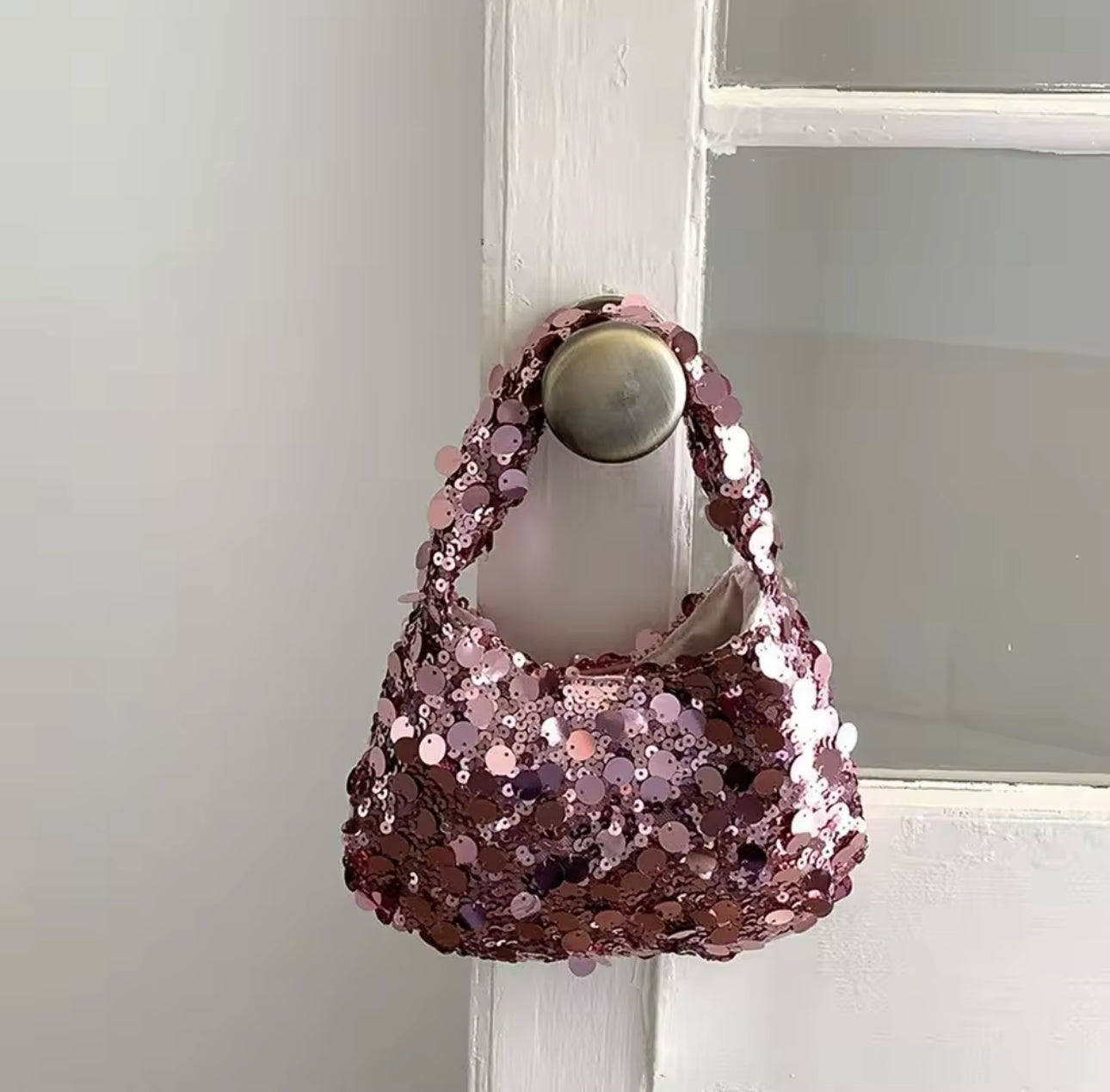 Sac Paillette Rose