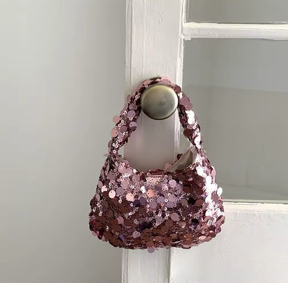Sac Paillette Rose