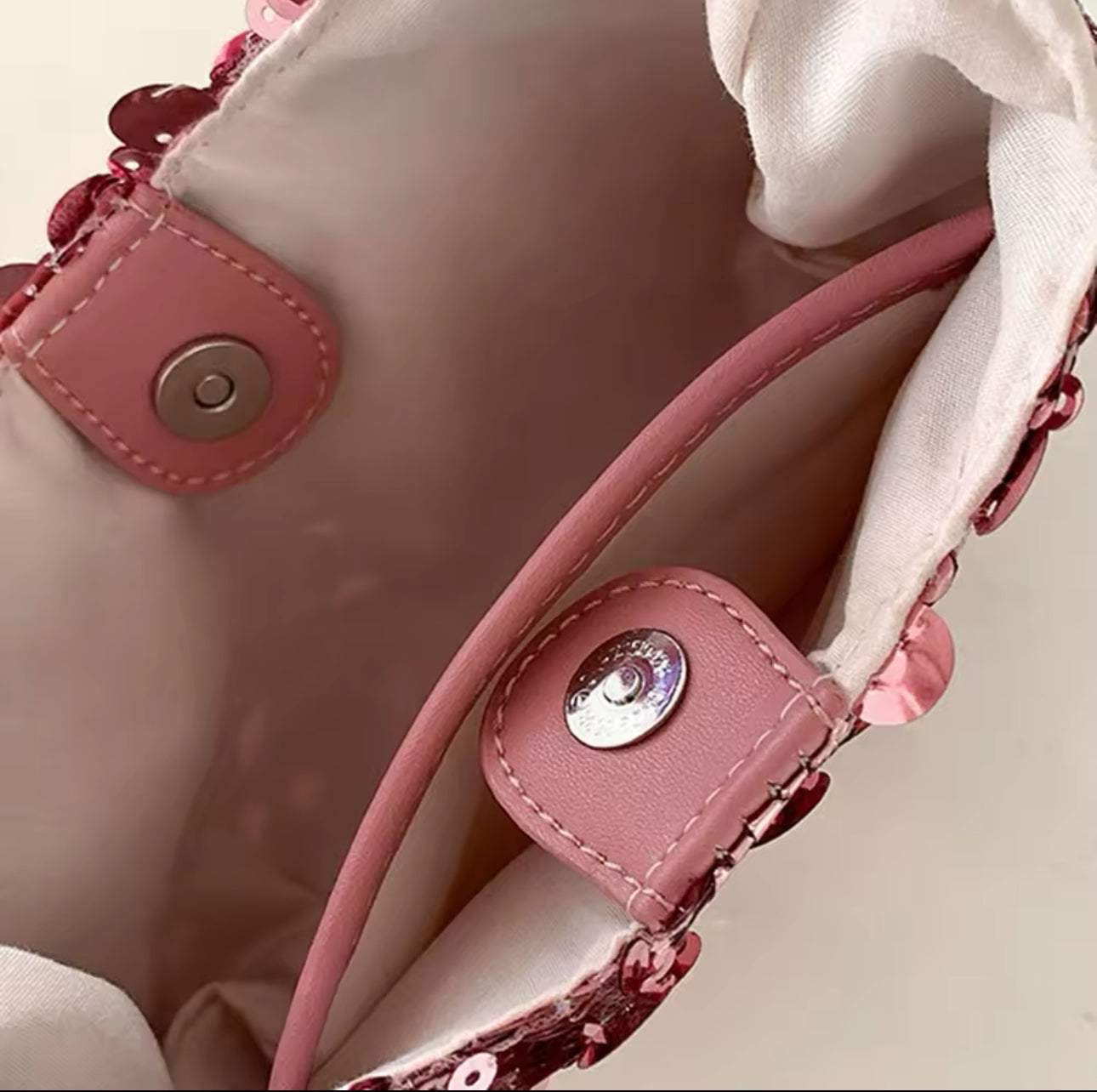 Sac Paillette Rose